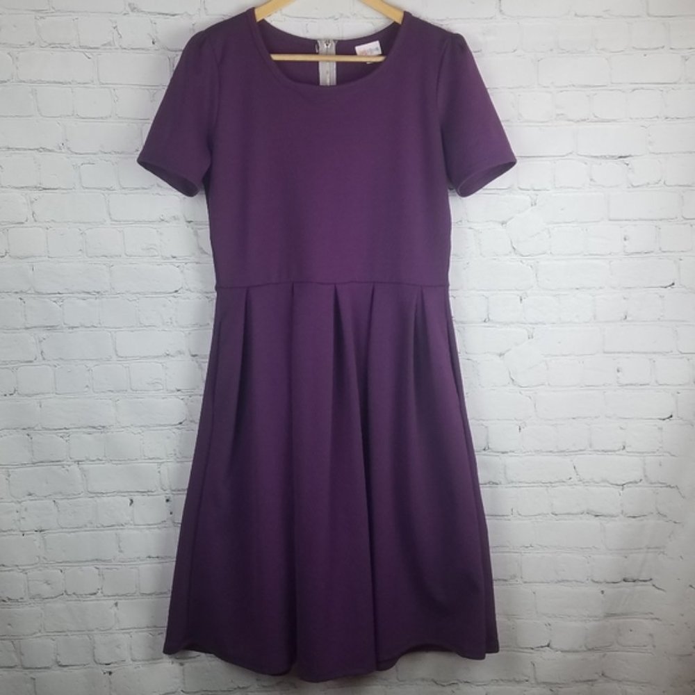 LuLaRoe Amelia Purple Dress with Pockets